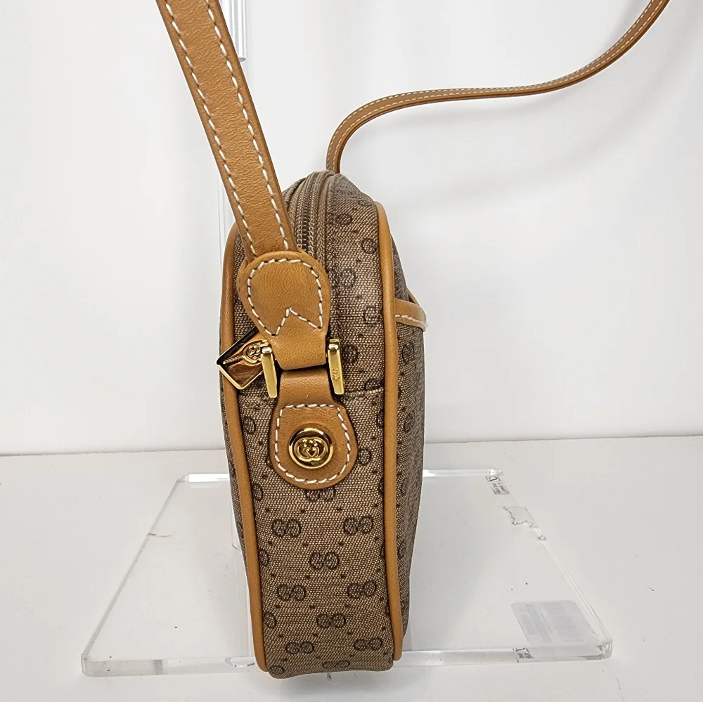 Vintage Gucci Canvas Shoulder Bag PVC Leather - Picture 5 of 17